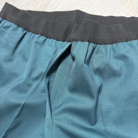 NWOT Jucca 365 Cigarette Pants High Rise Elastic Waist SIZE L TG 48 Teal Italy - Picture 6 of 11